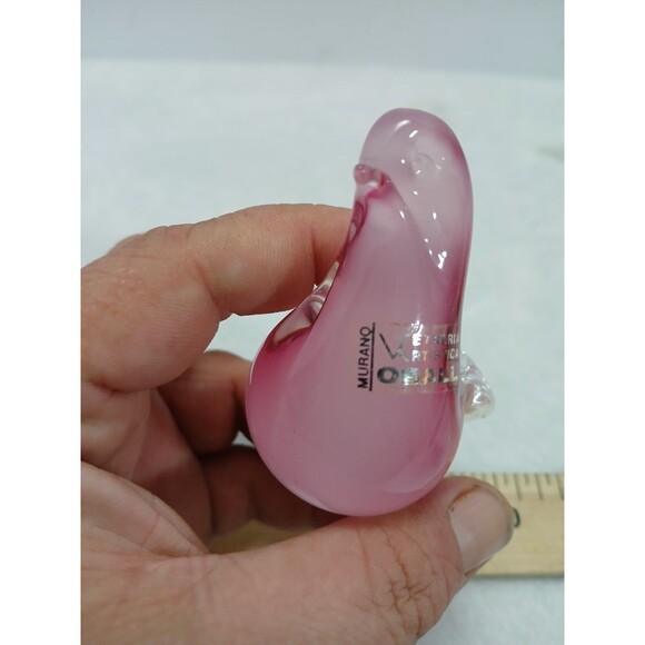 MURANO Pink Glass LOVEBIRDS Pair Vetreria Artistica OBALL Dove Figurine Italy - Picture 8 of 9